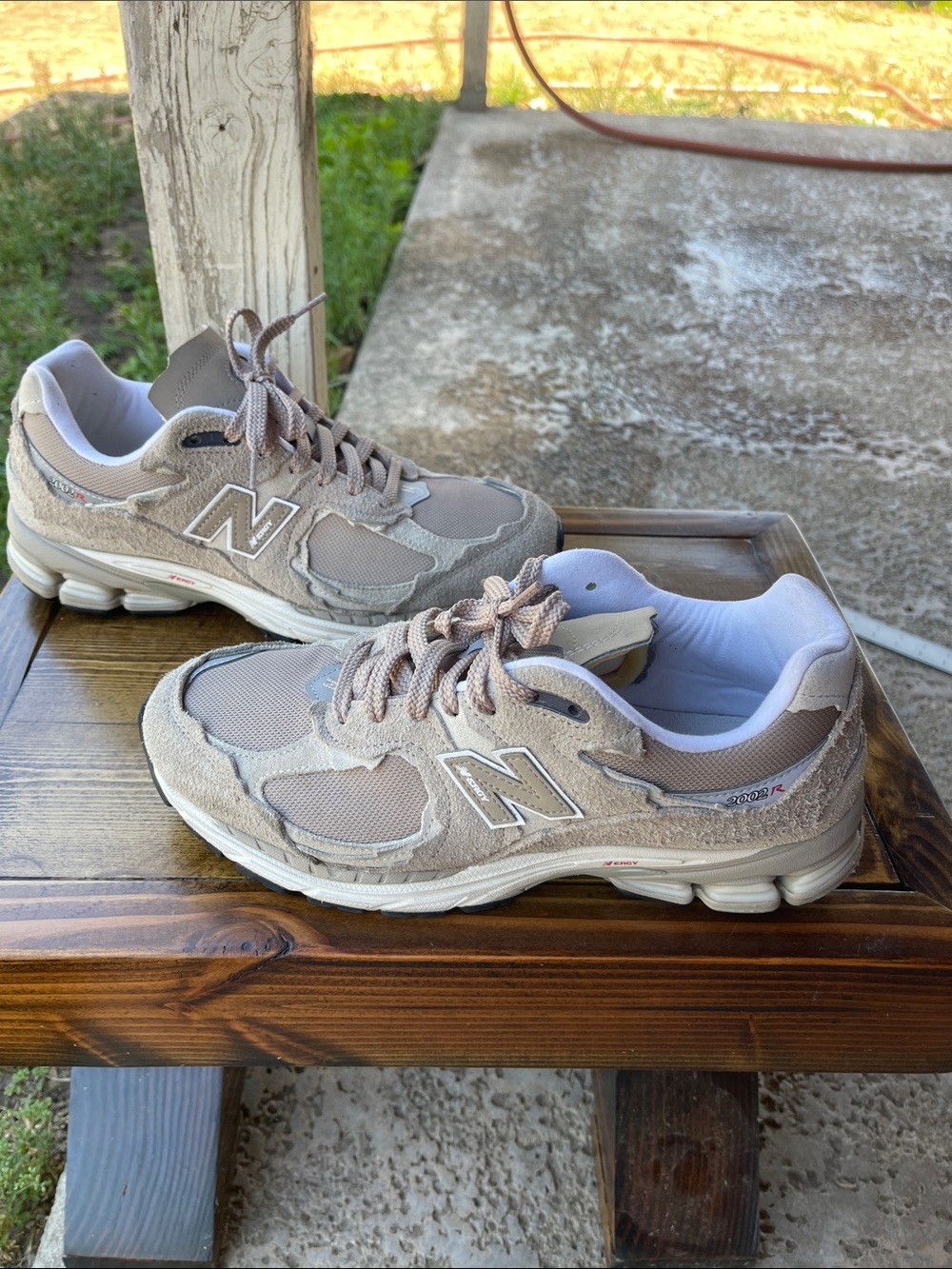 New Balance 2002R Nergy Beige/Taupe Suede & Mesh Sneakers